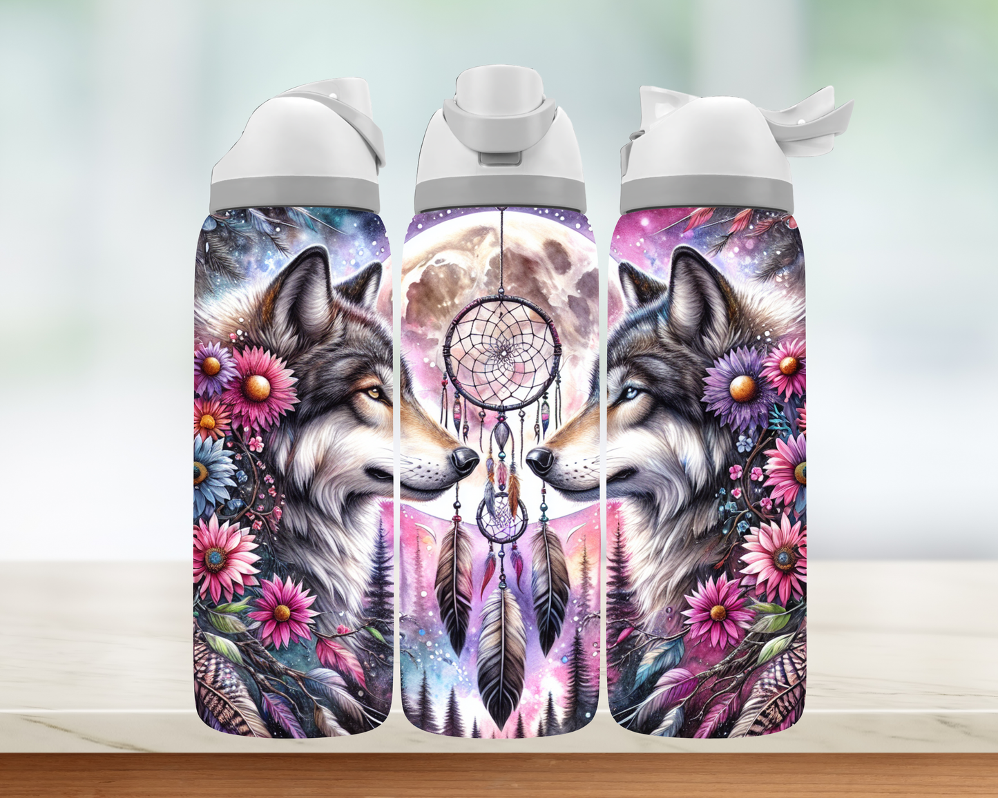 Bouteille style Owala - Loup