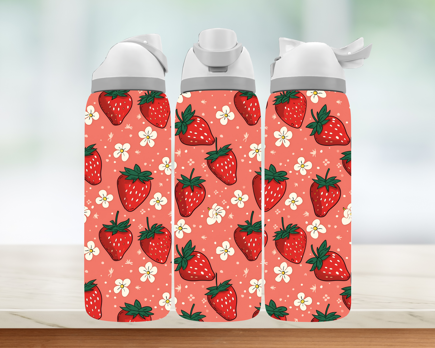 Bouteille style Owala - Fraises