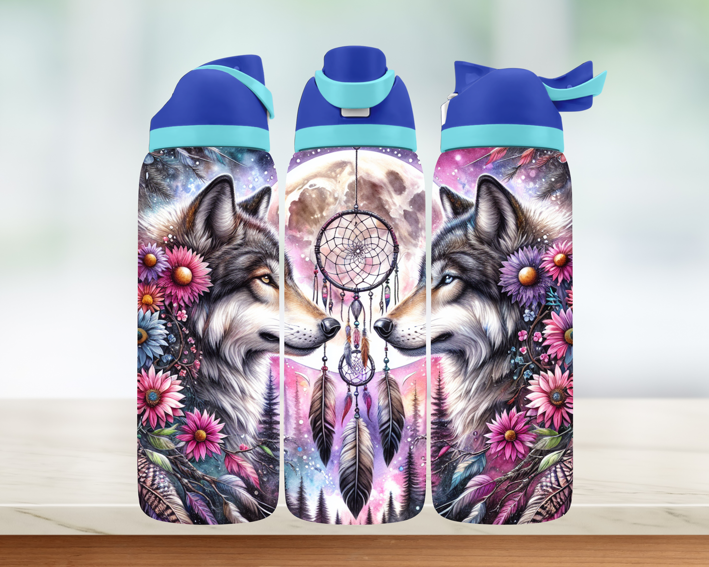 Bouteille style Owala - Loup