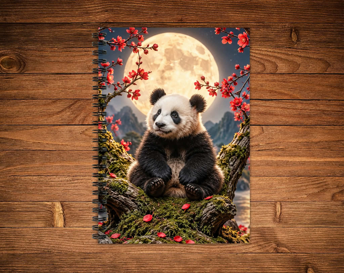 Cahier de notes - Panda sous la lune