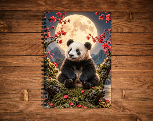 Cahier de notes - Panda sous la lune