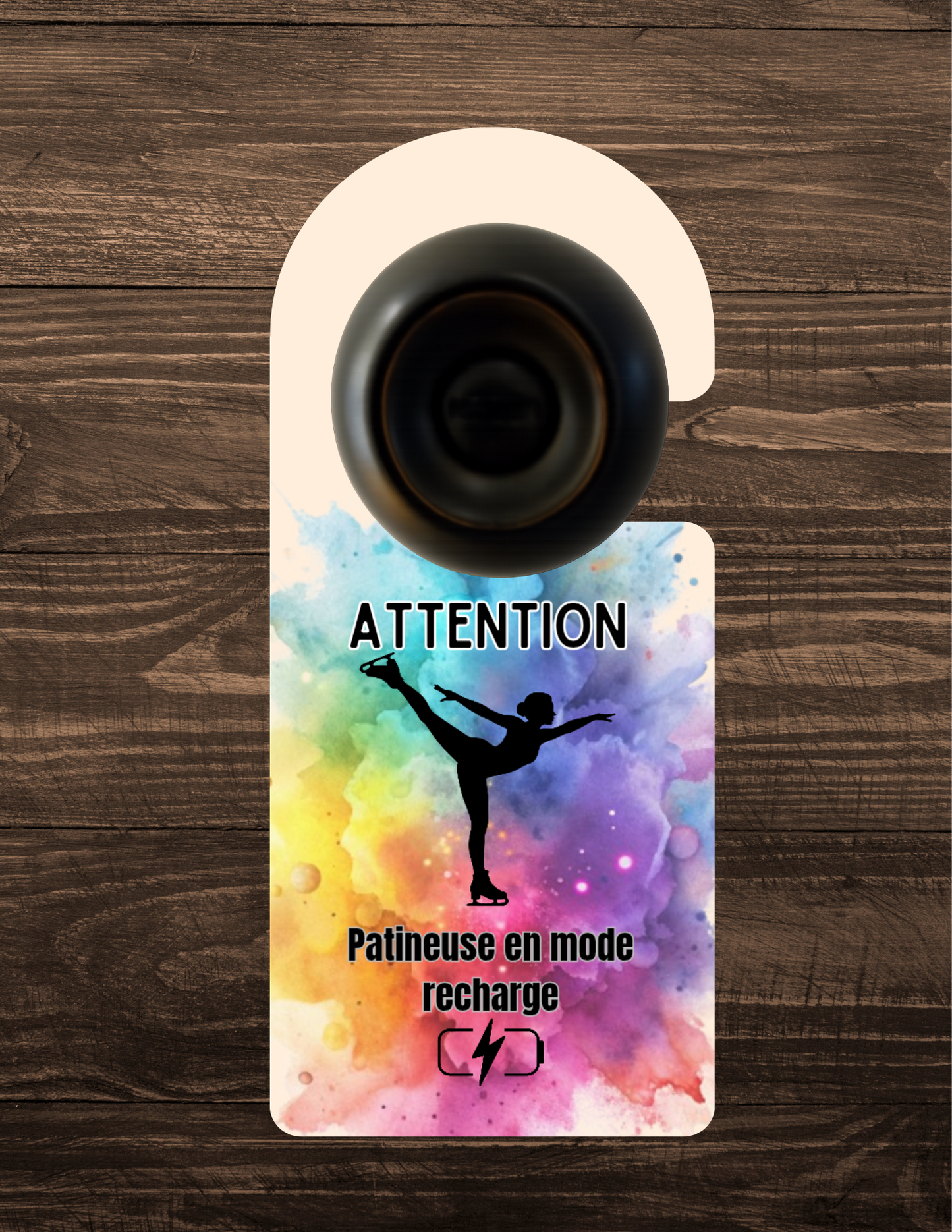 🪝 Accroche-porte personnalisé – Patineuse mode recharge