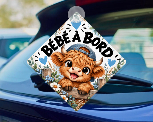 🚗👶 BÉBÉ À BORD – Highland bleu