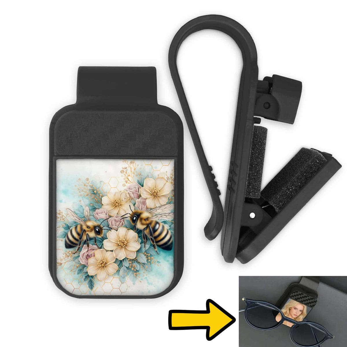 Porte-lunette pour voiture - Couple d'abeille
