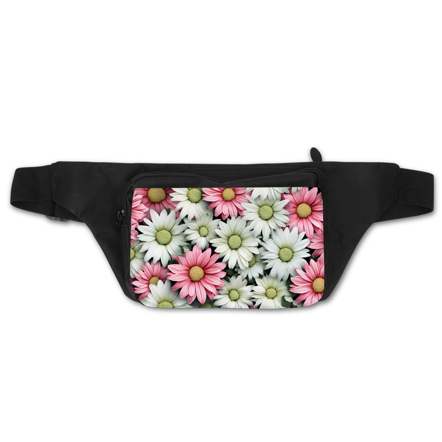 Sac banane - Fleurs blanches et roses
