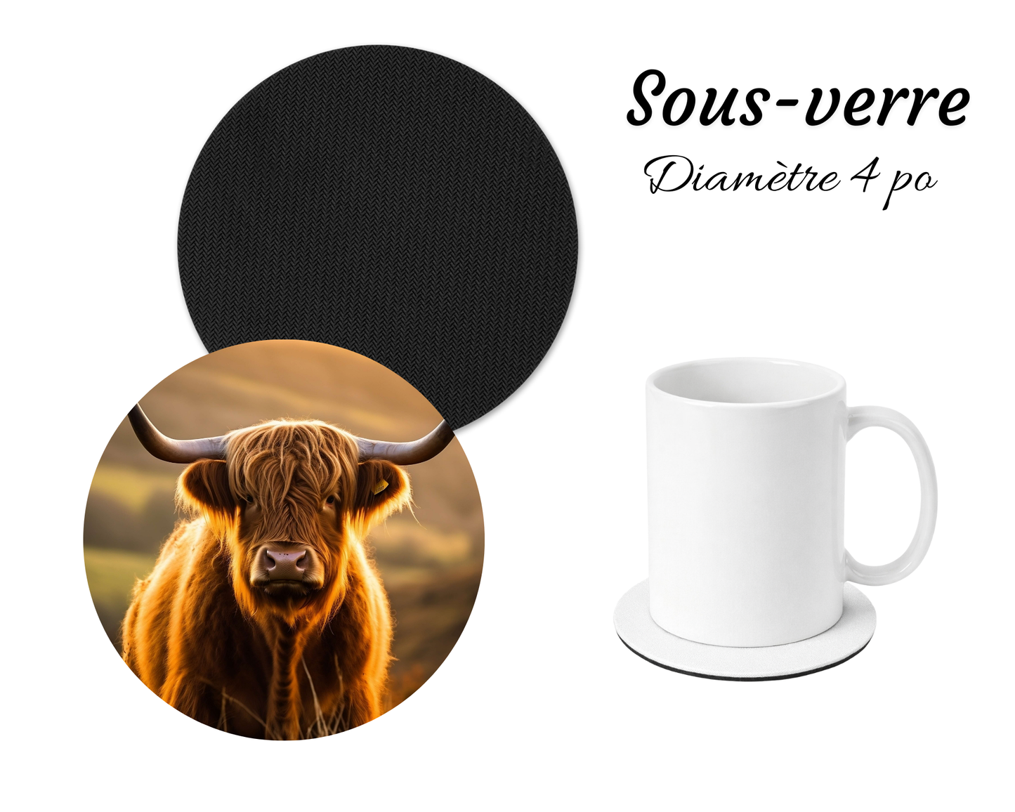 Sous-verre - Vache Highland