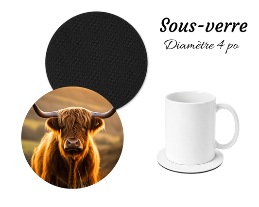 Sous-verre - Vache Highland