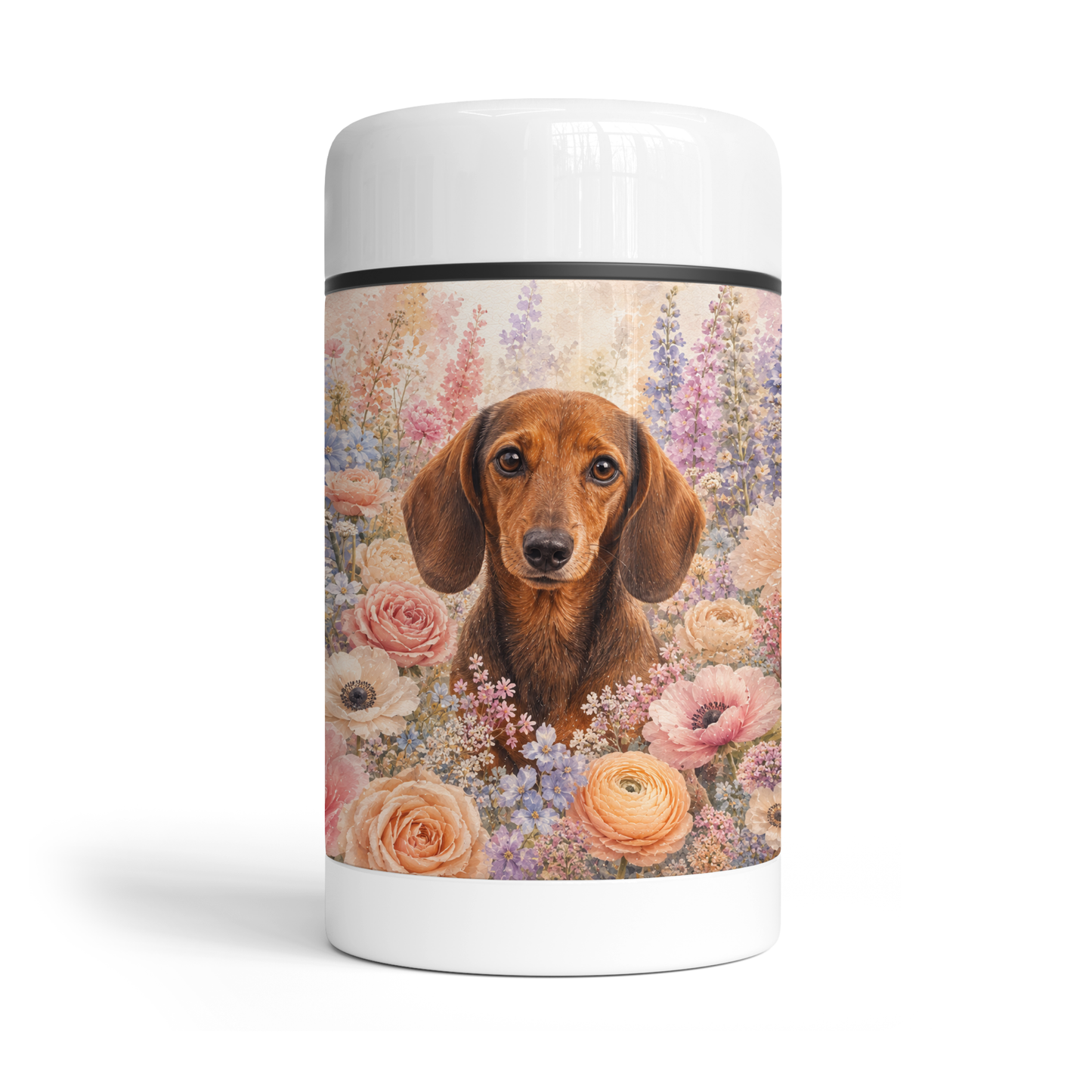 Thermos repas - Chien saucisse & fleurs