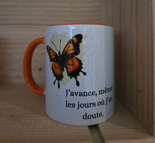 Tasse à café - j'avance (papillon)