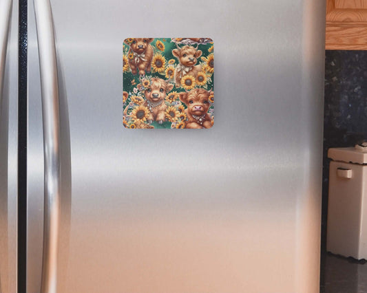 Aimant 3 po x 3 po - Fleurs Jaunes