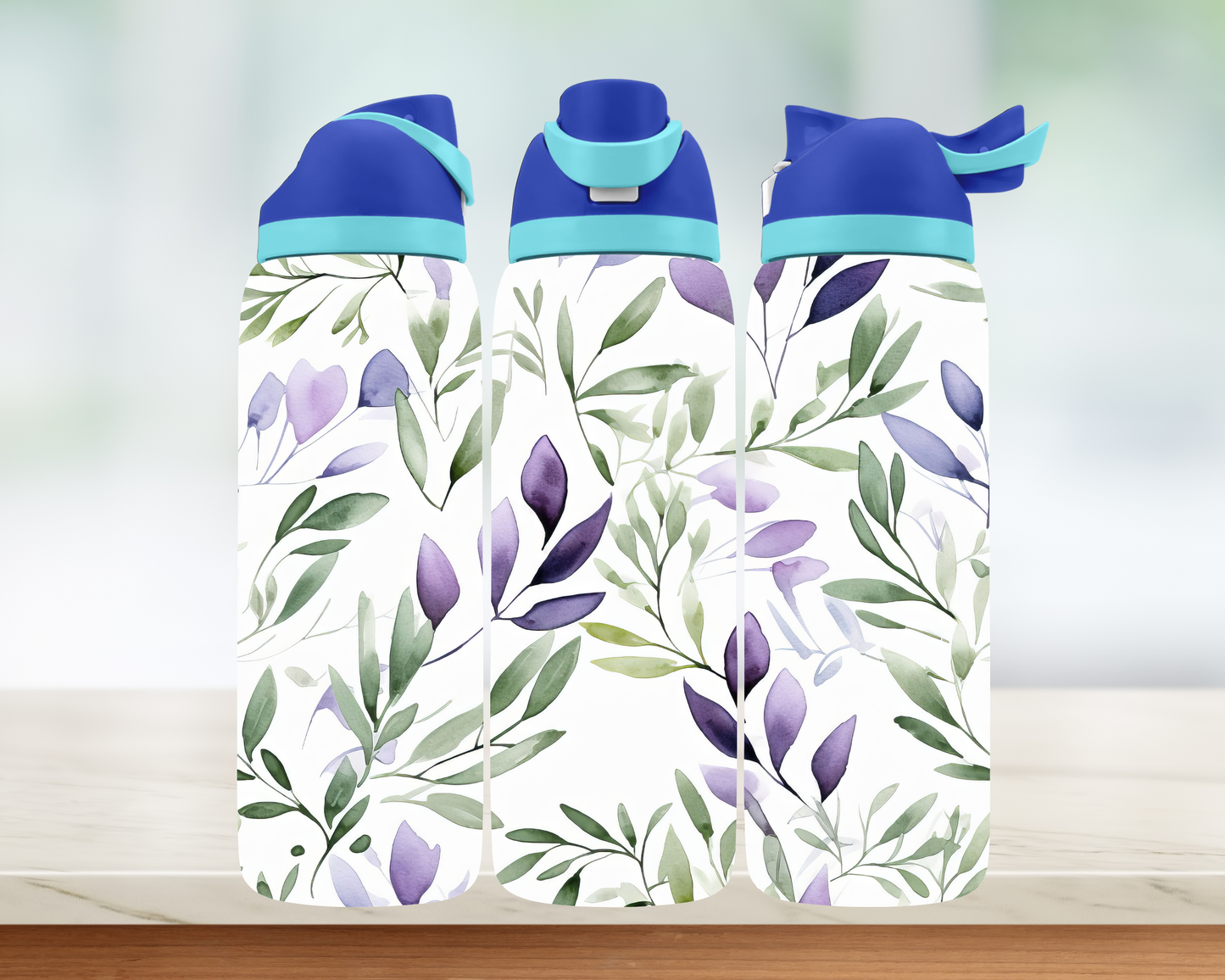 Bouteille style Owala - Beaux feuillages