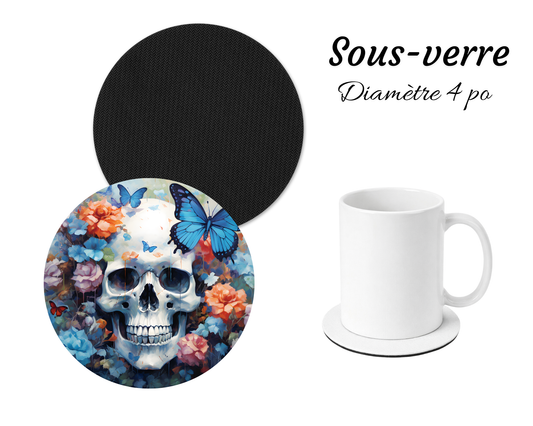 Sous-verre - Crâne Papillon