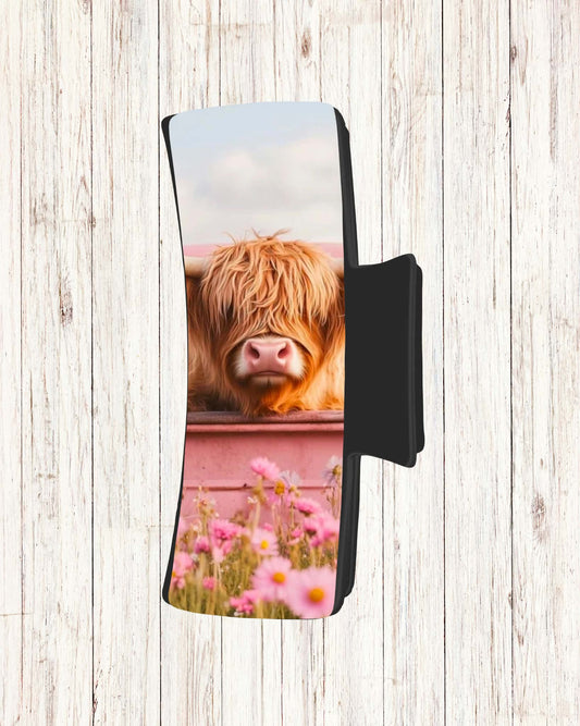 Pince à cheveux - Vache et camion rose