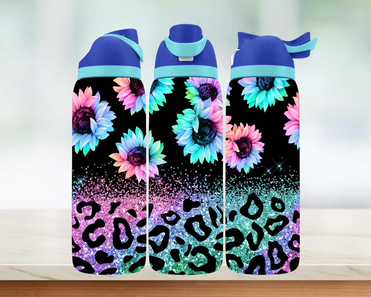 Bouteille style Owala - Fleurs flyés