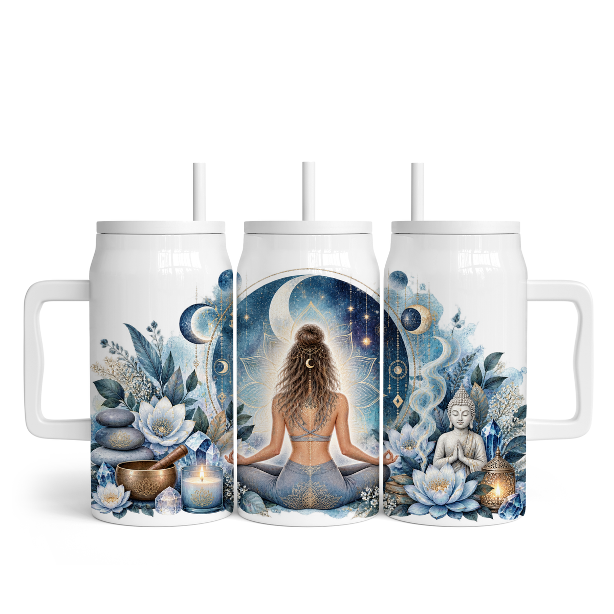 PNG Sublimation - Zen Bleu (3 formats d'images + 3 mocked up)