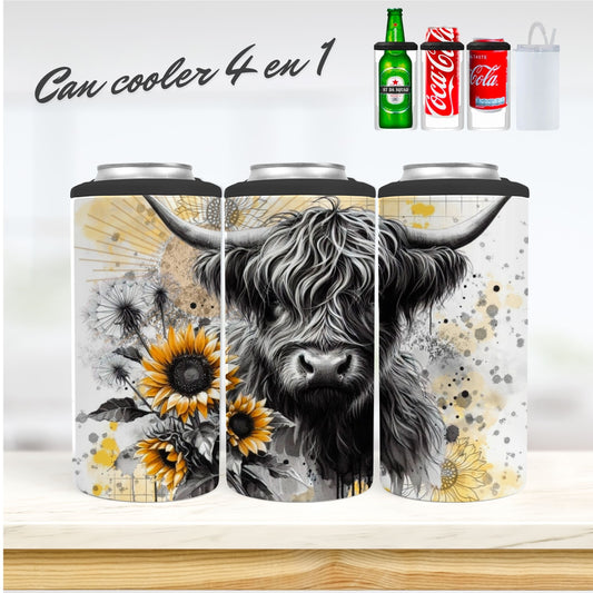 CAN COOLER 4 en 1 - Vache Tournesol
