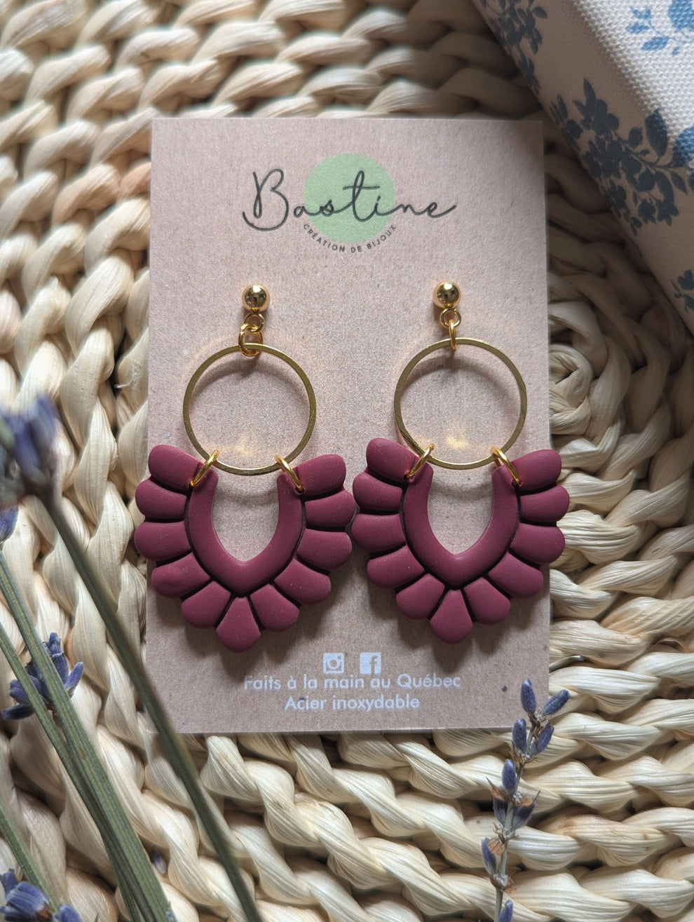 Pénélope (Plusieurs couleurs)- Boucles d'oreilles pendantes argile polymère et acier inoxydable hypoallergène