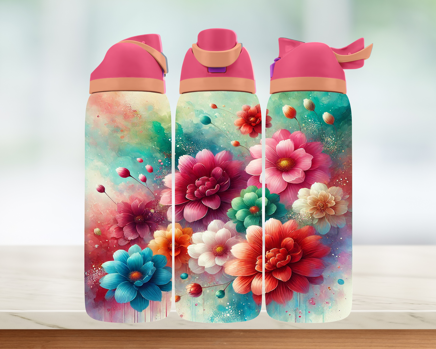 Bouteille style Owala - Douces fleurs