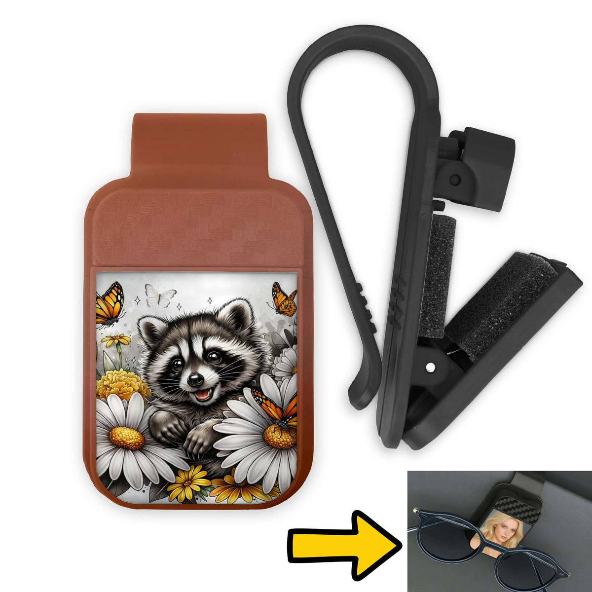 Porte-lunette pour voiture - Raton et marguerite
