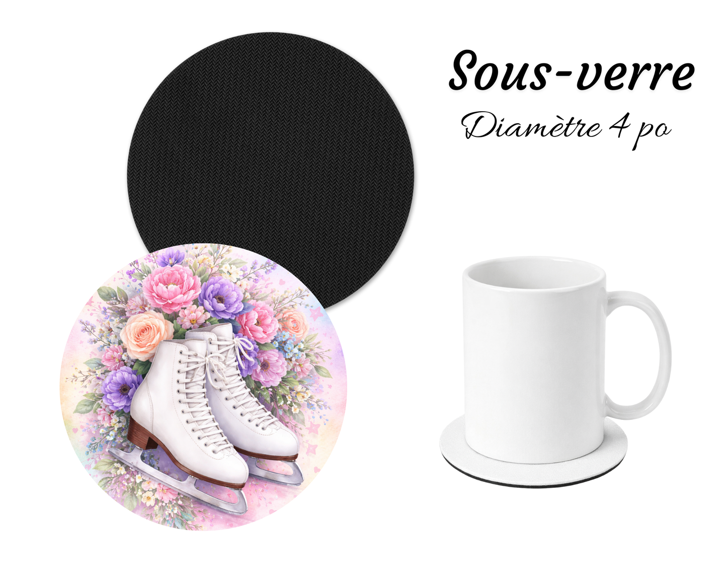Sous-verre - Patins Fleurs