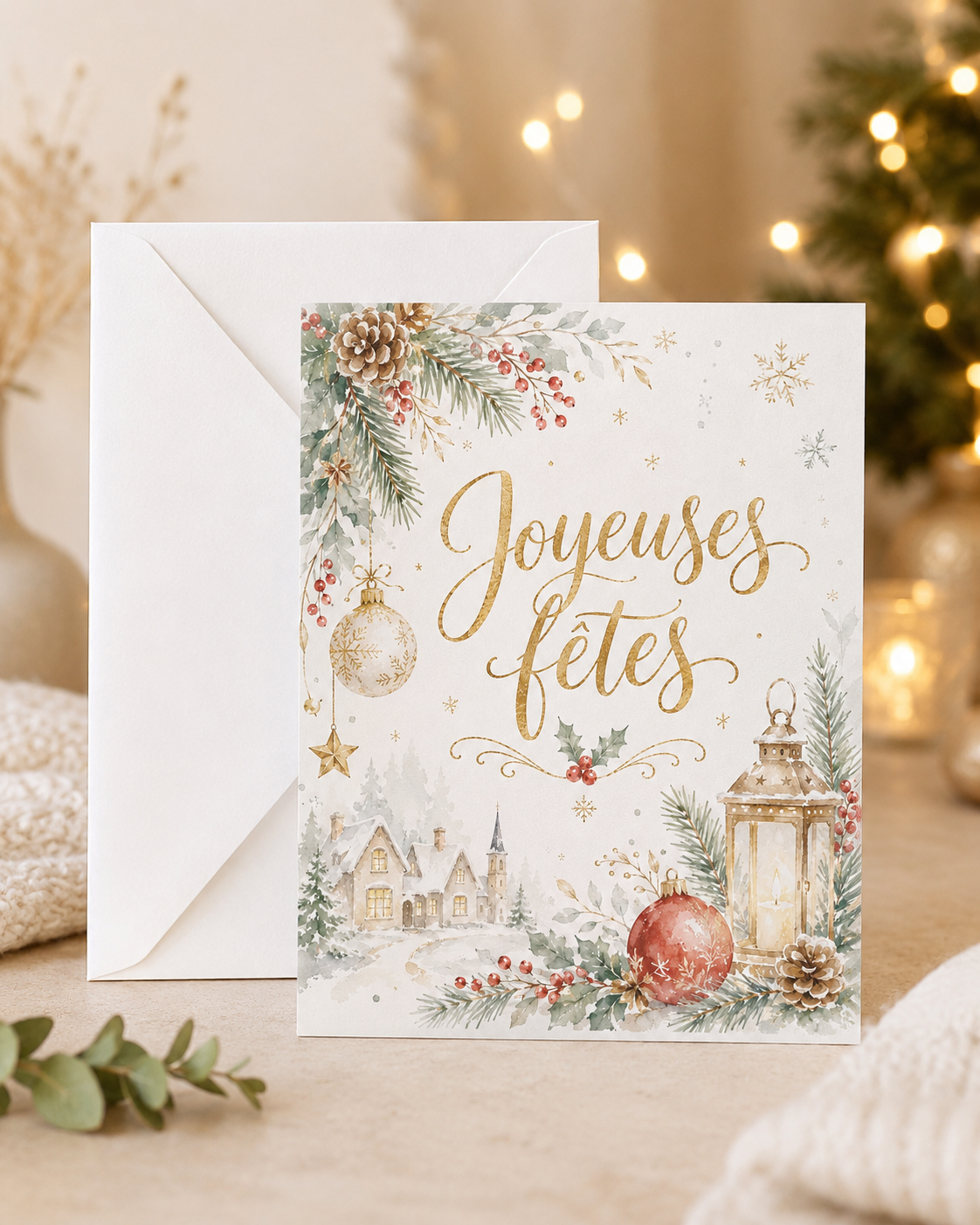 Carton avec enveloppe - Noël
