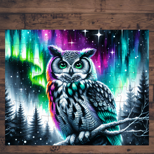 🧩 Casse-tête sublimé - Hibou coloré
