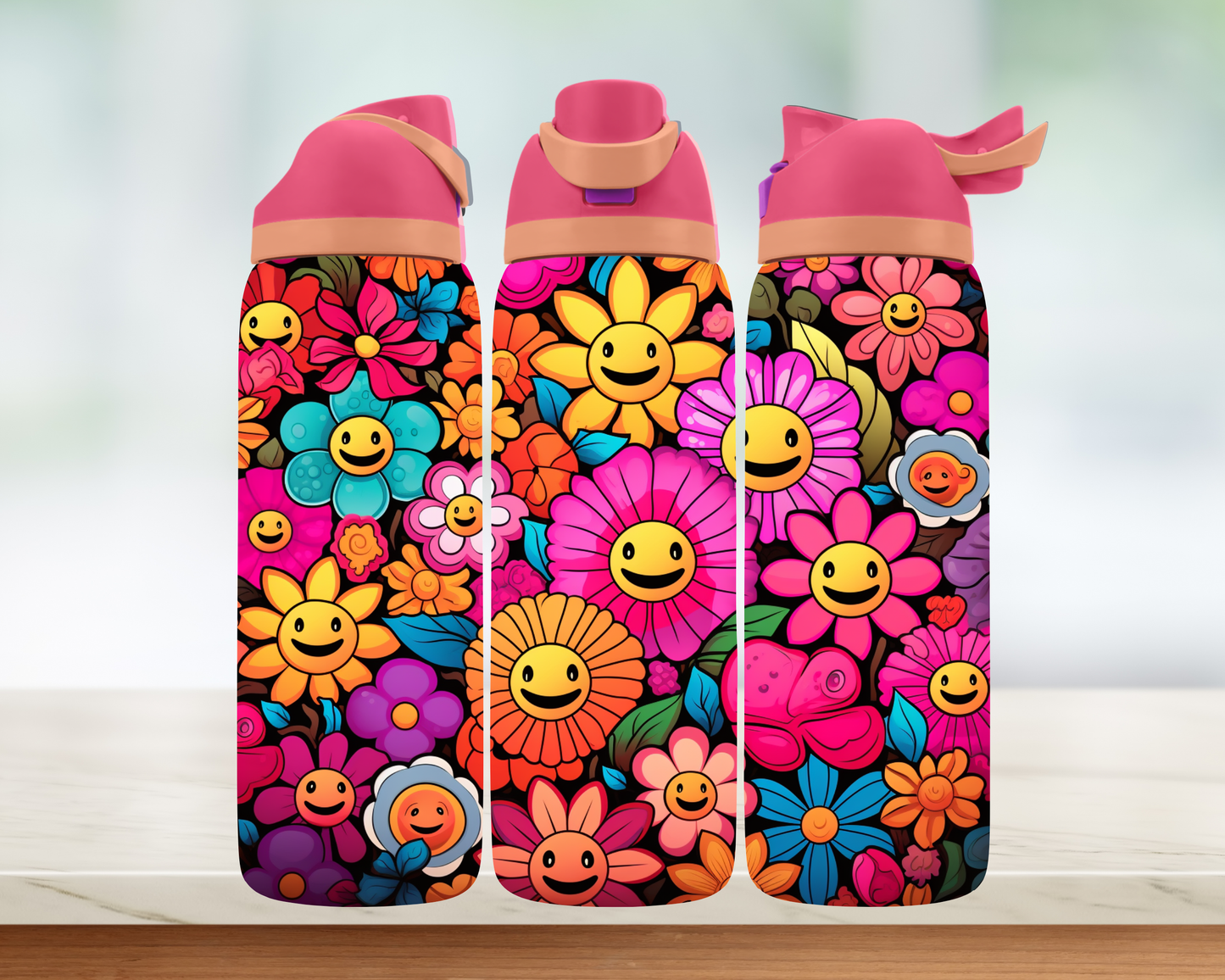 Bouteille style Owala - Fleurs Enfantin