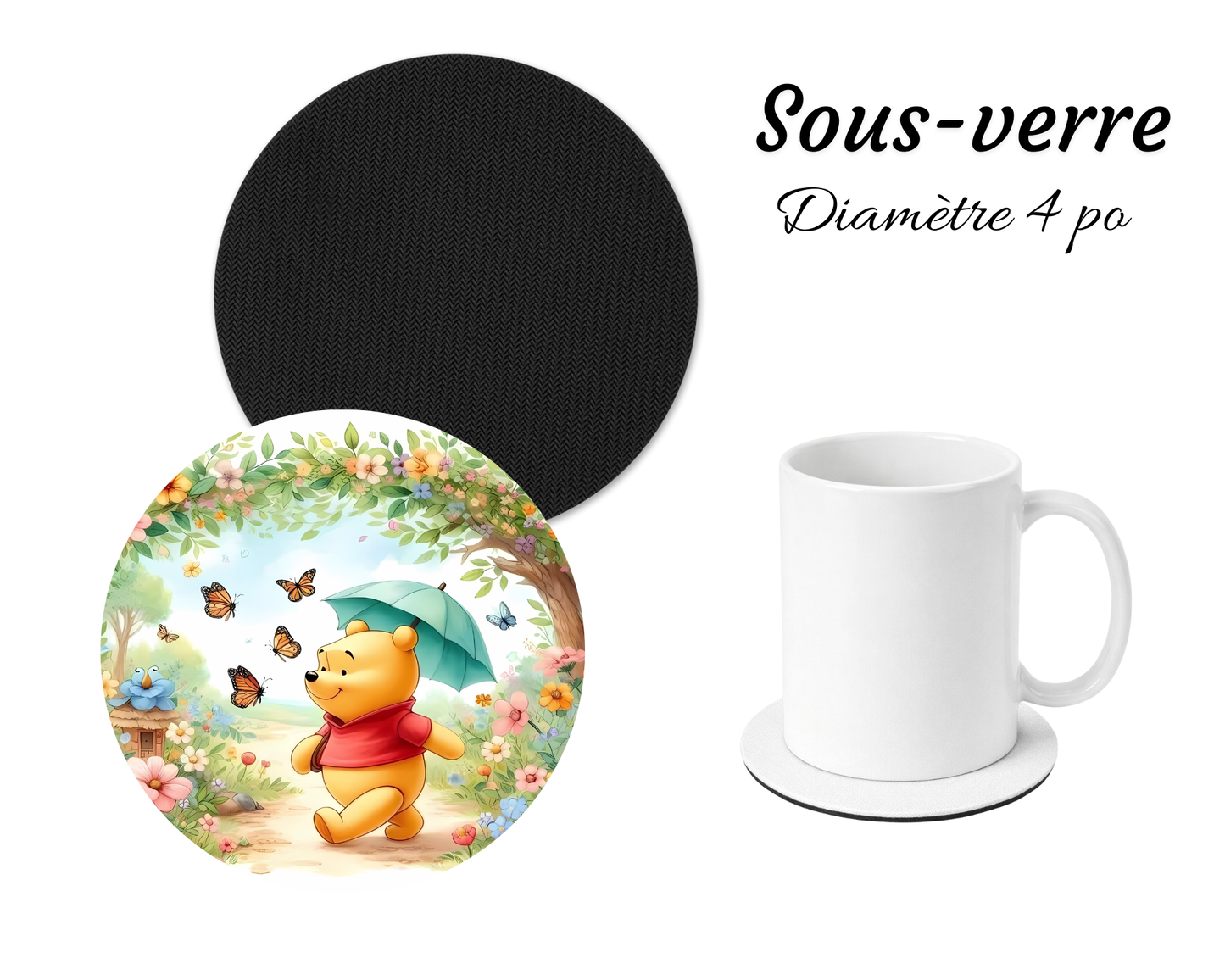 Sous-verre - Ourson heureux