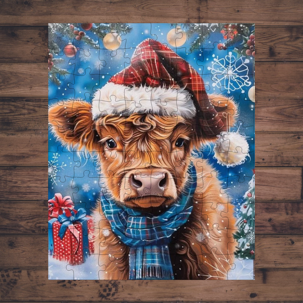 🧩 Casse-tête sublimé - Vache Tuque Rouge