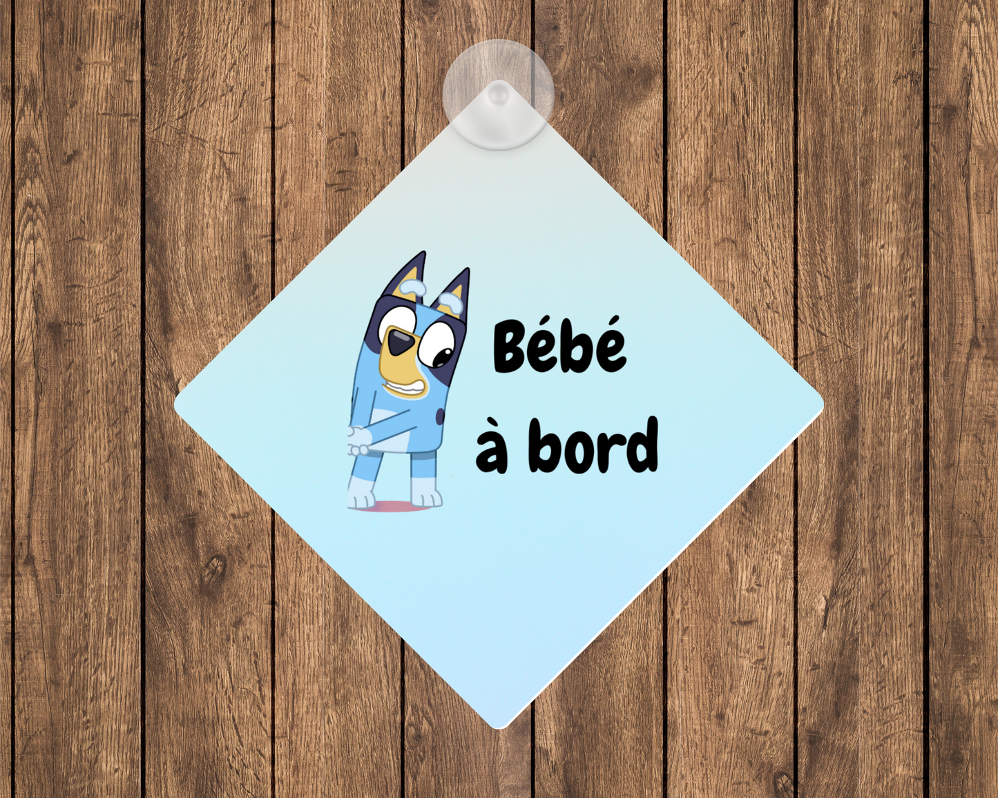 Affiche bébé à bord - Chien bleu