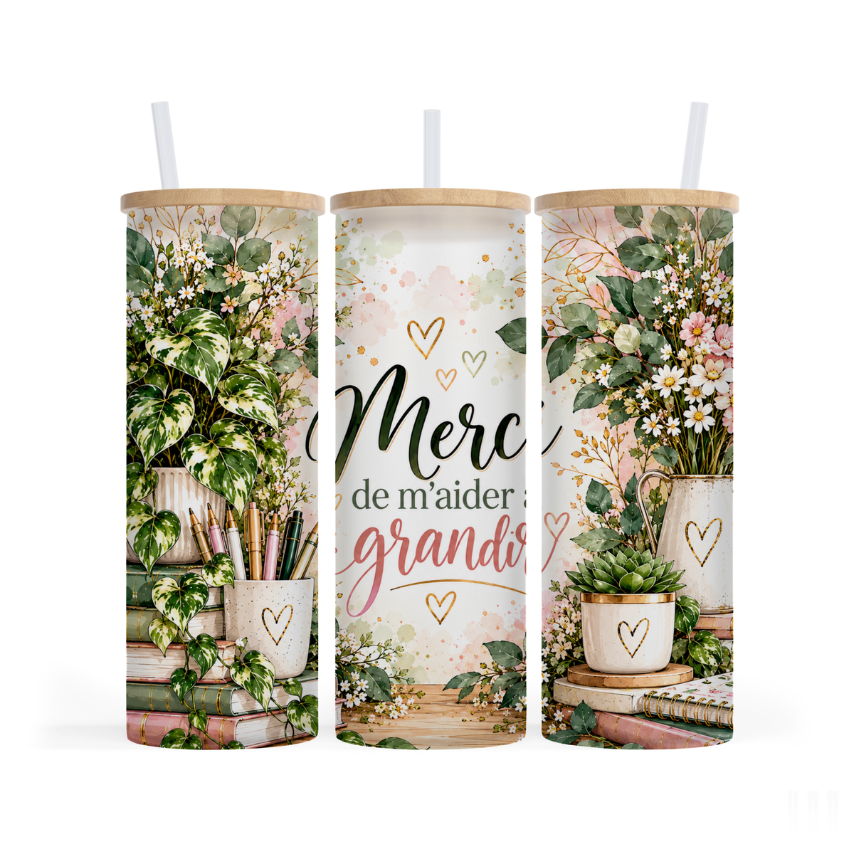 Verre givré 25 oz - Merci de m'aider à grandir