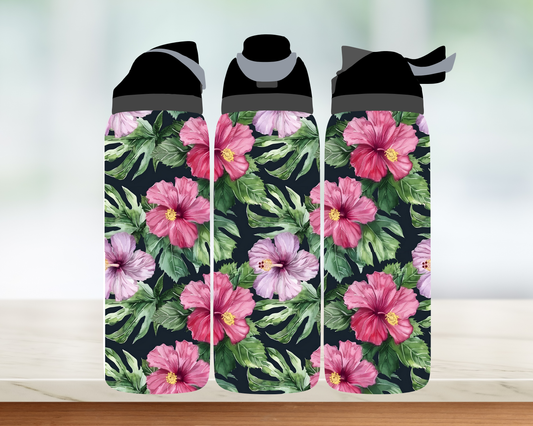 Bouteille style Owala - Fleur Rose
