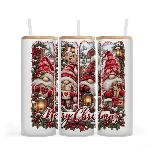 Verre givré 25 oz - Gnome Noël