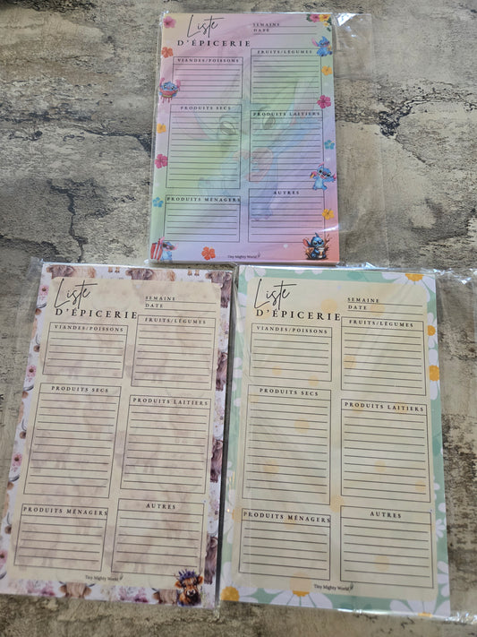 Liste d'épicerie