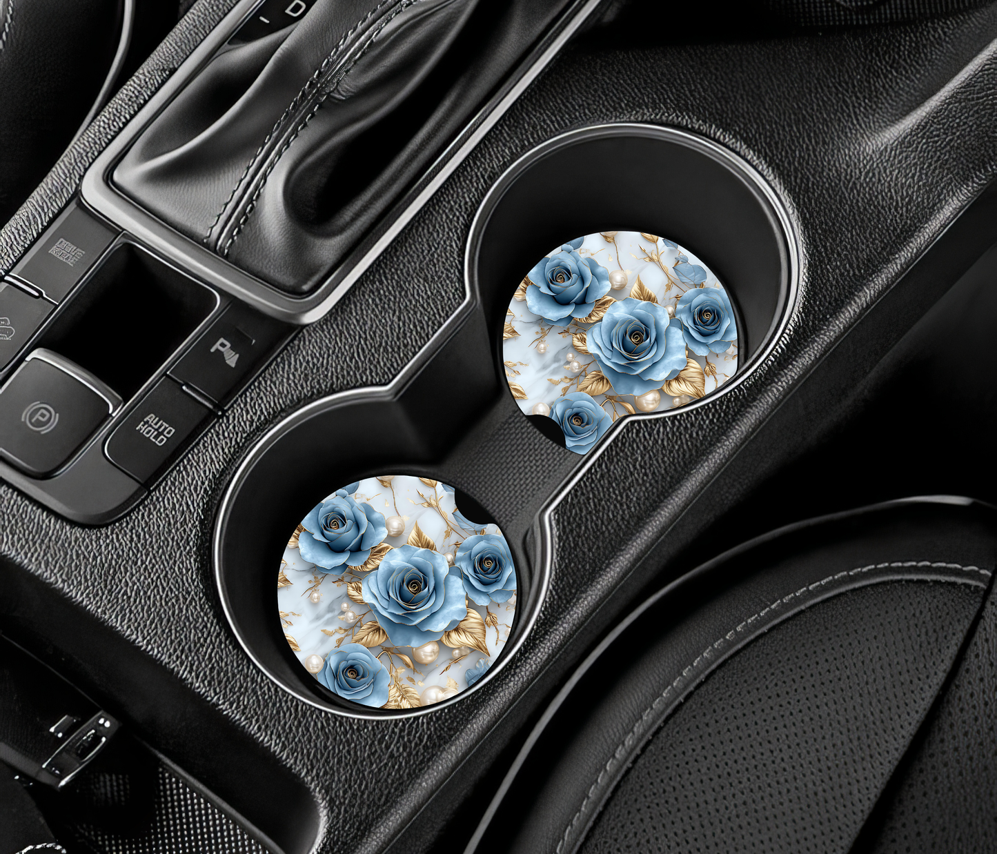 Sous-verre auto - fleur bleu