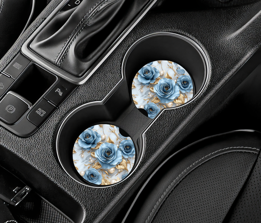 Sous-verre auto - fleur bleu
