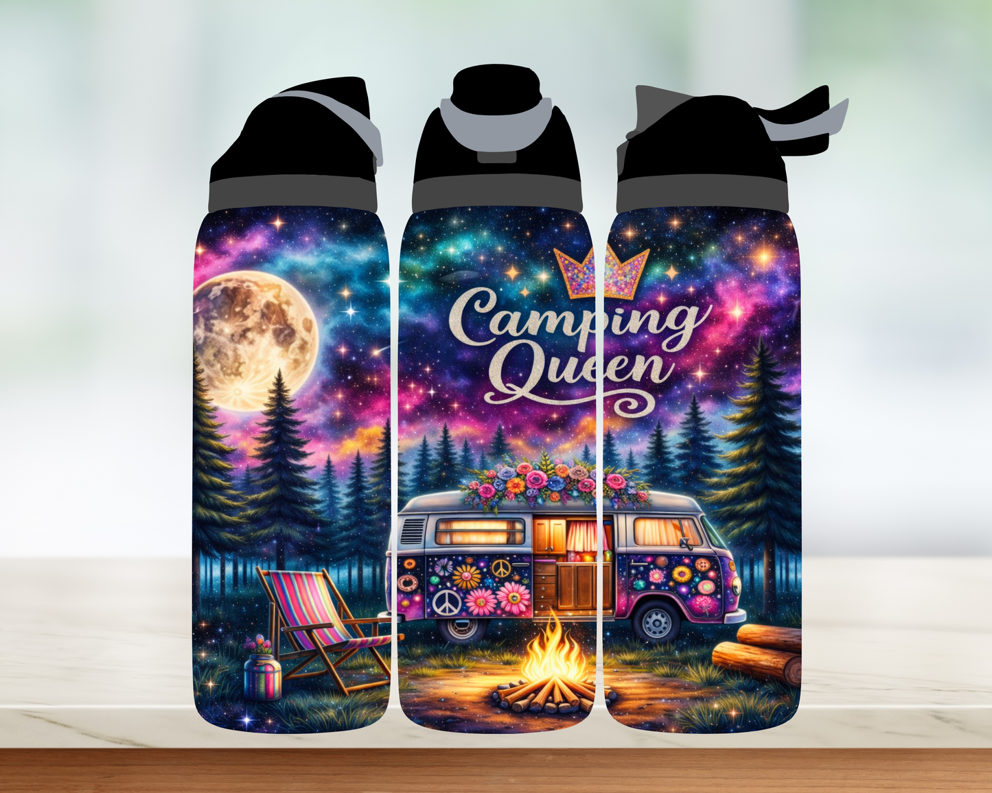 Bouteille style Owala - Camping Queen