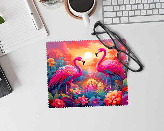 Linge à lunette - Flamant rose paysage