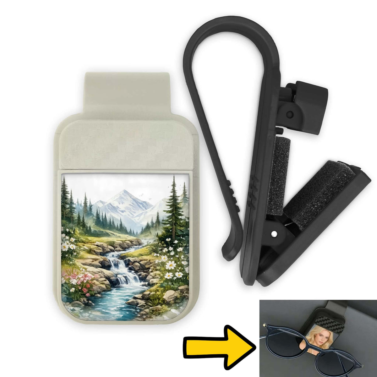 Porte-lunette pour voiture - Paysage forêt et montagne