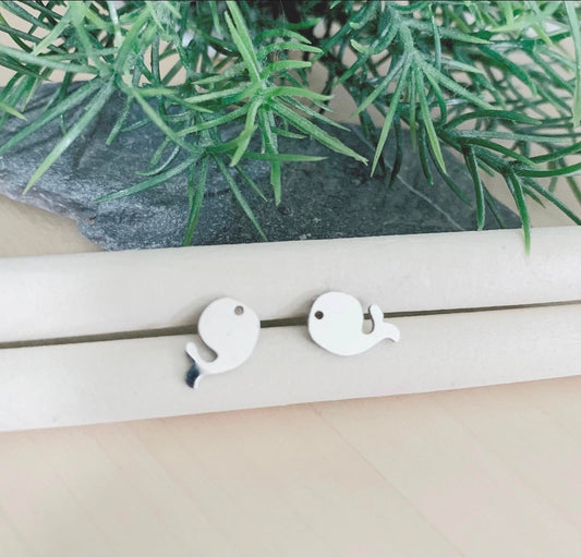 Boucles d'oreilles en acier inoxydable - Baleine