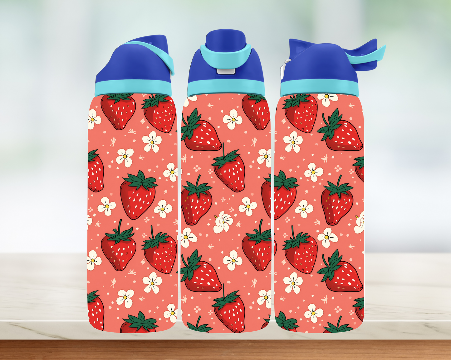 Bouteille style Owala - Fraises