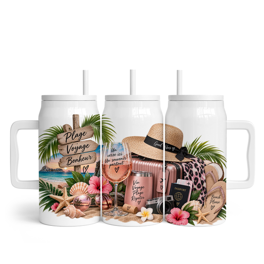 Tasse isotherme 50 oz - Plaisir de la vie
