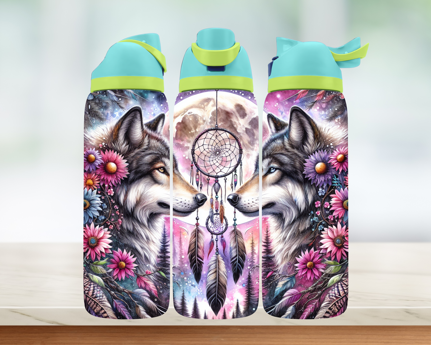 Bouteille style Owala - Loup