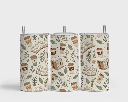 Tumbler isotherme 12 oz - Café et livre