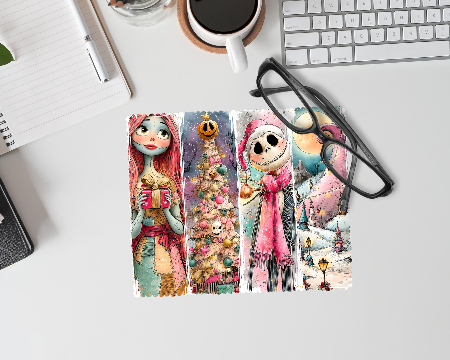 Linge lunette - Squelette Noël