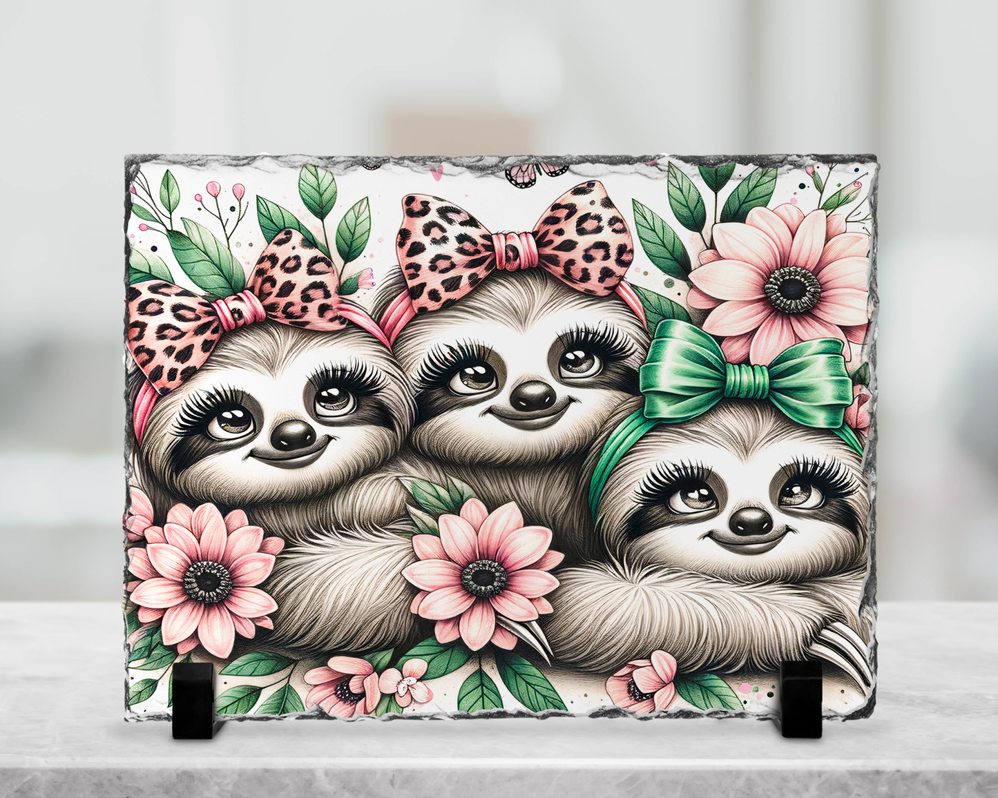 Plaque en ardoise sublimé - Paresseux