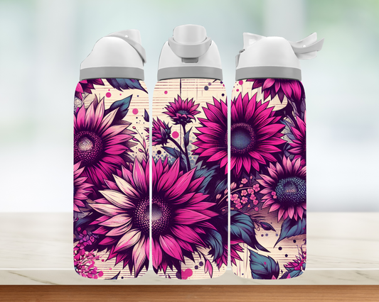 Bouteille style Owala - Fleurs Roses