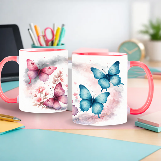 Tasse rose - Doux Papillons