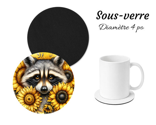 Sous-verre - Raton fleurs