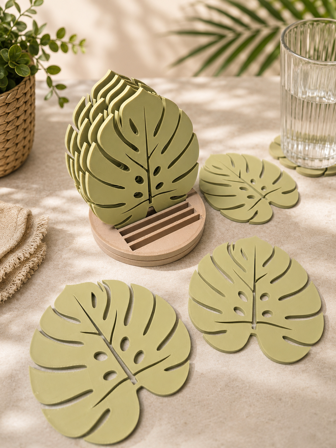 Ensemble 8 sous-verres plantes